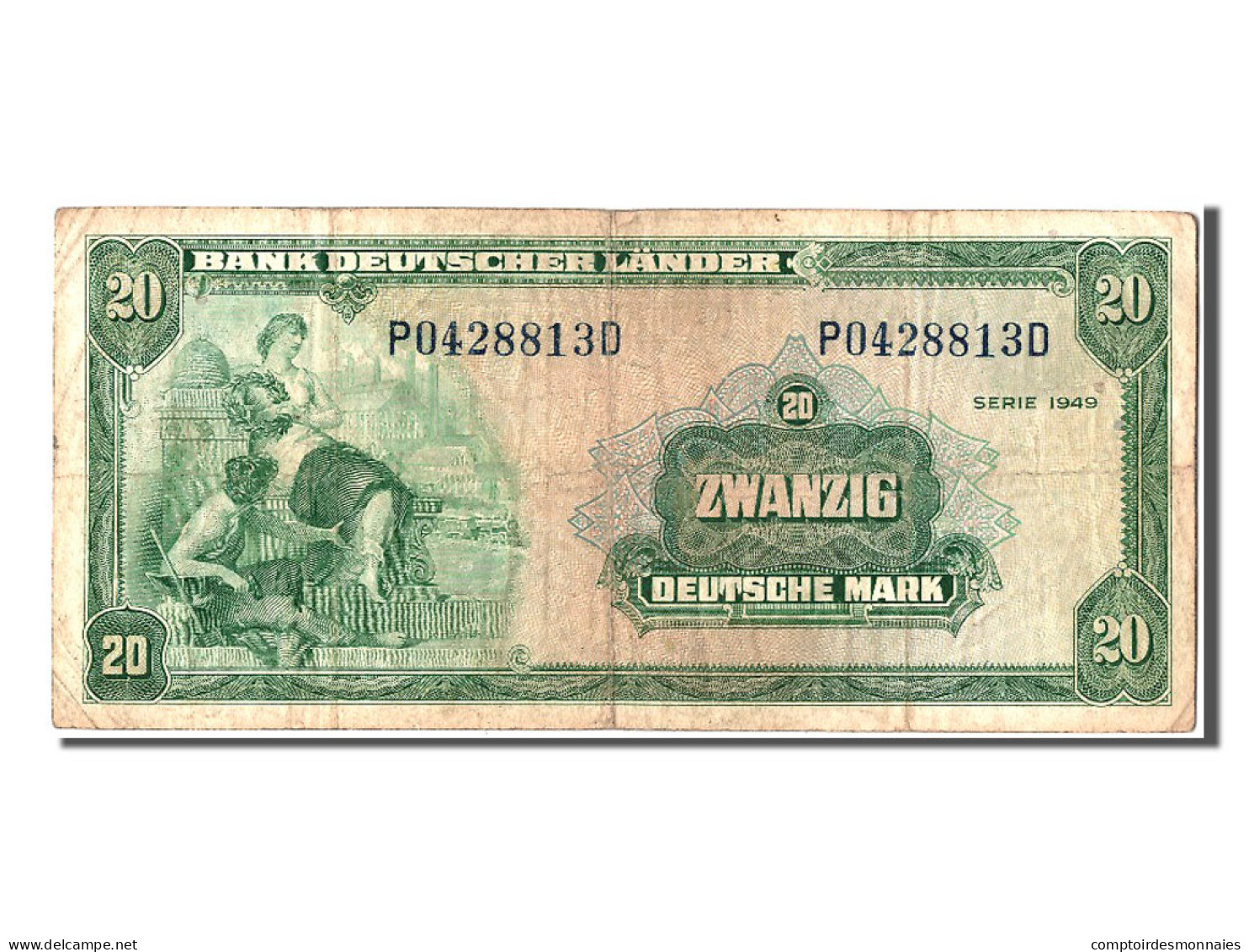 Billet, République Fédérale Allemande, 20 Deutsche Mark, 1949, 1949-08-22 - 20 Deutsche Mark