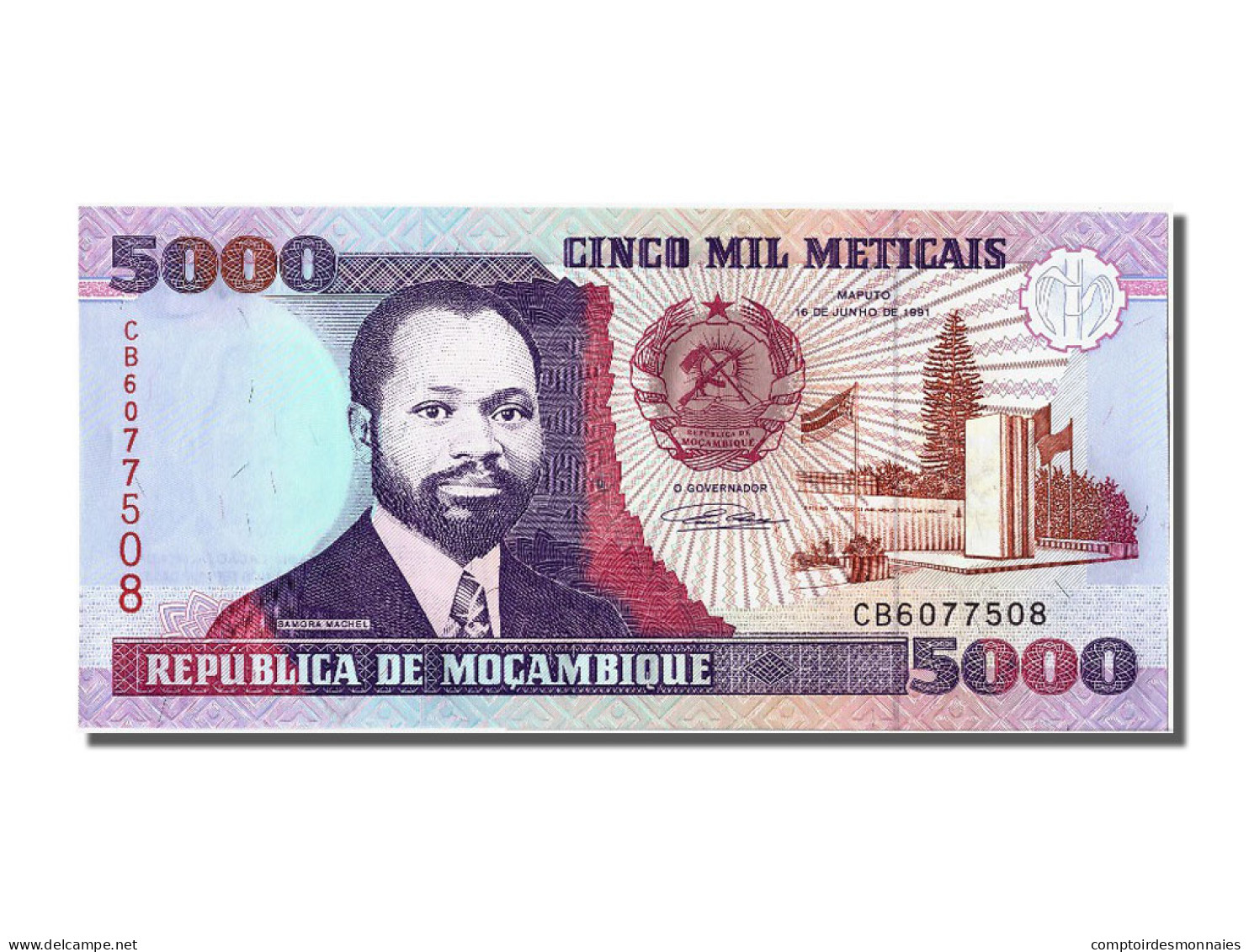 Billet, Mozambique, 5000 Meticais, 1991, 1991-06-16, NEUF - Moçambique