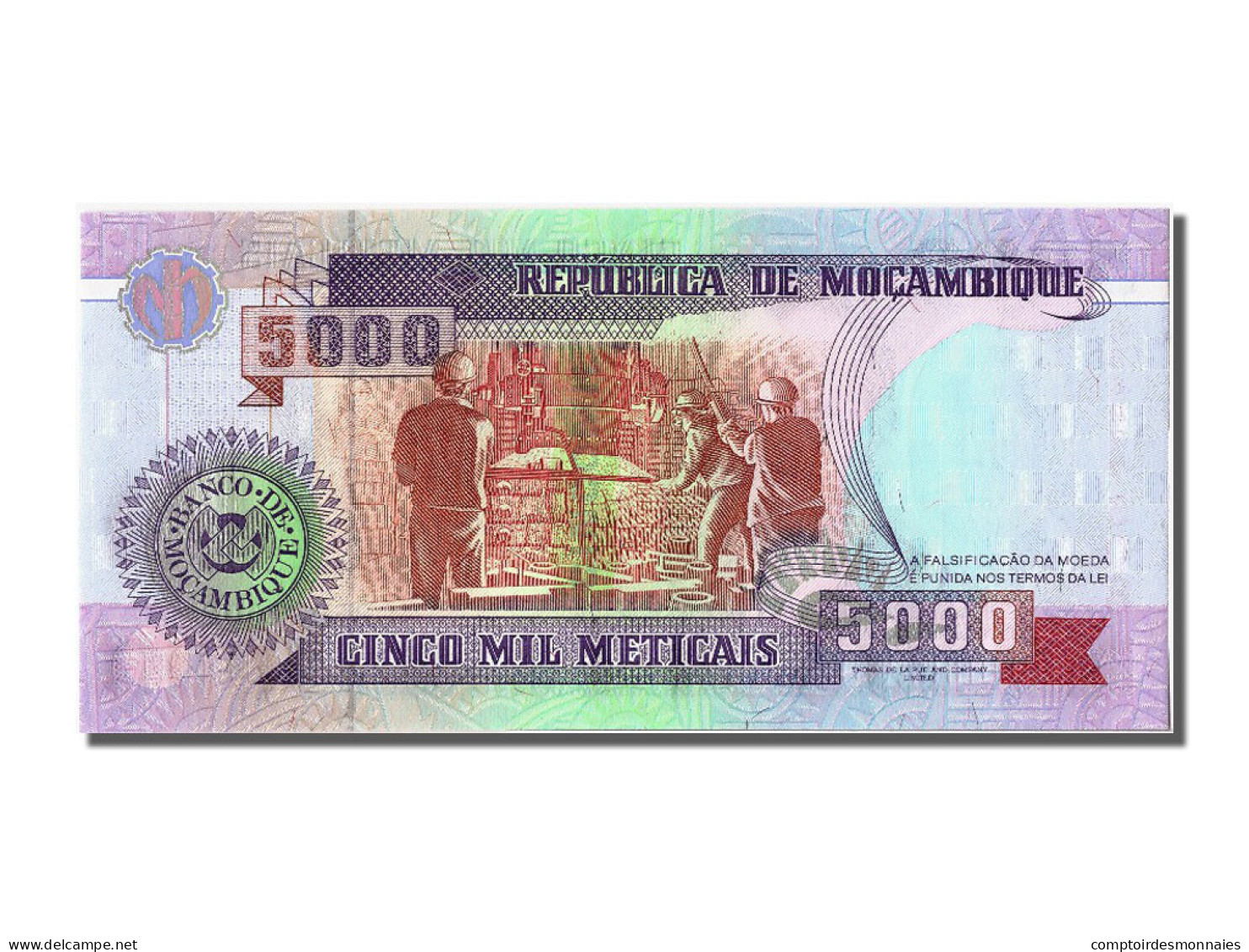 Billet, Mozambique, 5000 Meticais, 1991, 1991-06-16, NEUF - Mozambique