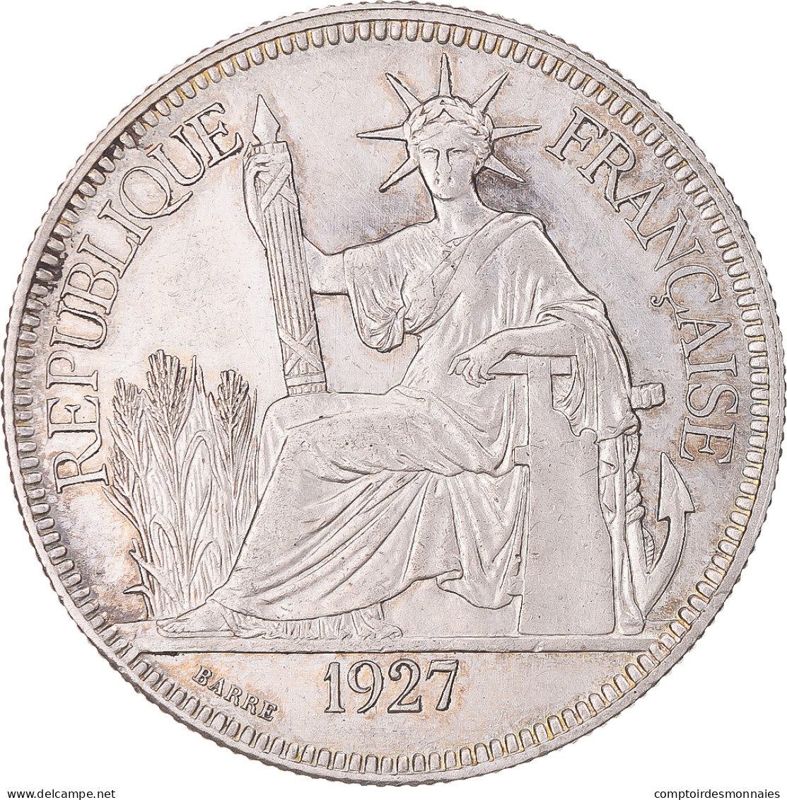 Monnaie, Indochine Française, Piastre, 1927, Paris, TTB+, Argent, KM:5a.1 - Sonstige & Ohne Zuordnung