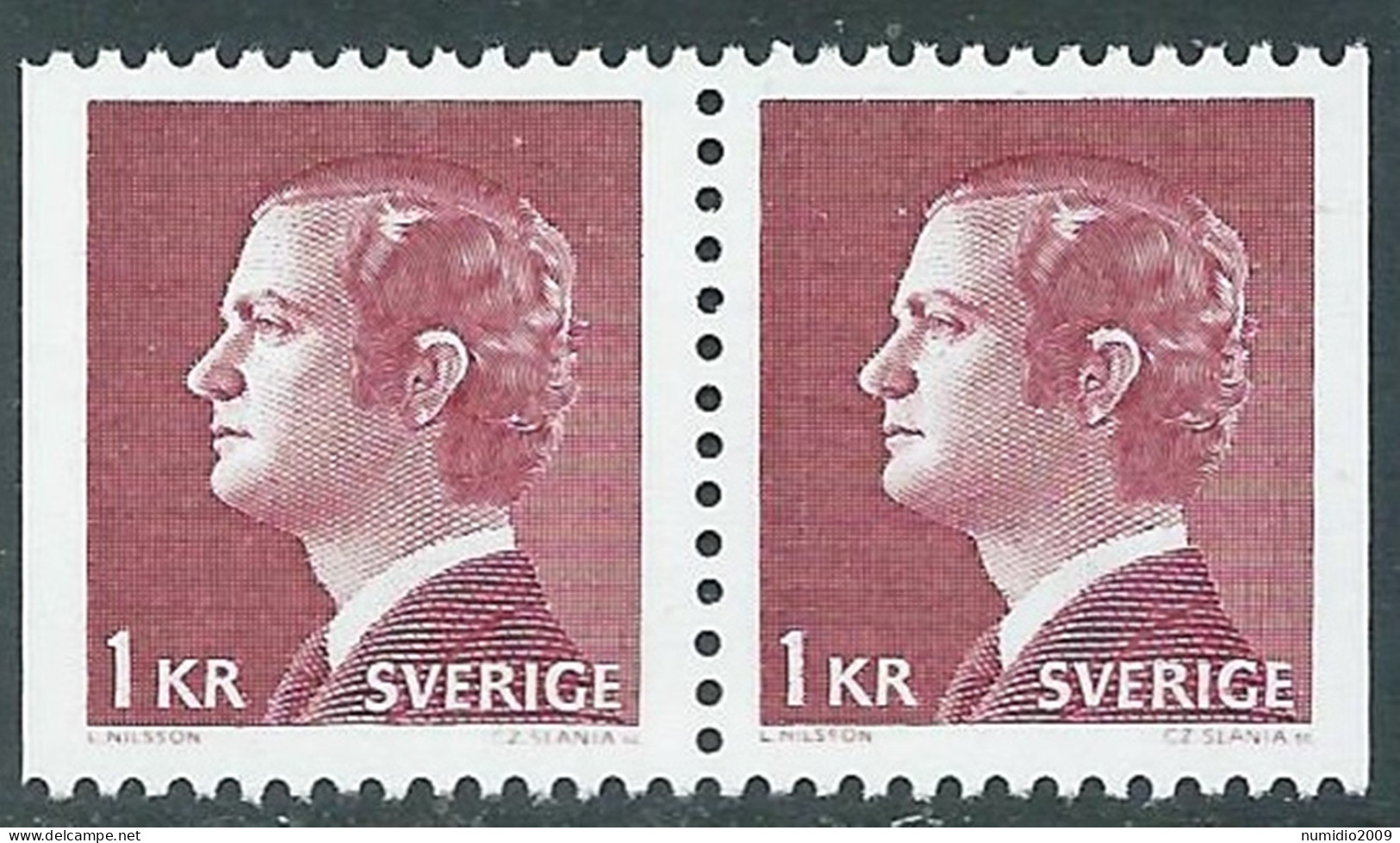 1976 SVEZIA RE CARLO XVI GUSTAVO COPPIA 1+1 K MNH ** - RB4-6 - Unused Stamps