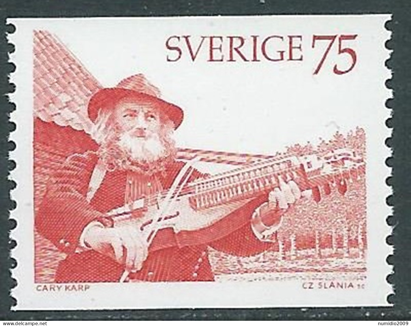 1975 SVEZIA SUONATORE DI GHIRONDA MNH ** - RB4-4 - Unused Stamps
