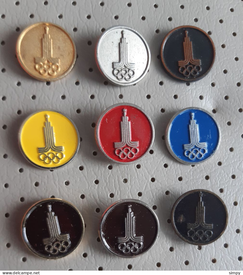 Olympic Games Moscow 1980 Yugoslavia 9 Different Pins - Olympic Games