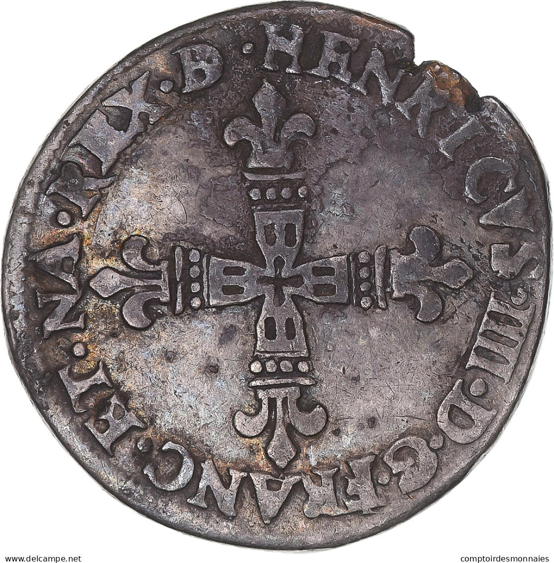 Monnaie, France, Henri IV, 1/4 Ecu De Béarn, 1598, Morlaas, TTB, Argent - 1589-1610 Heinrich IV.