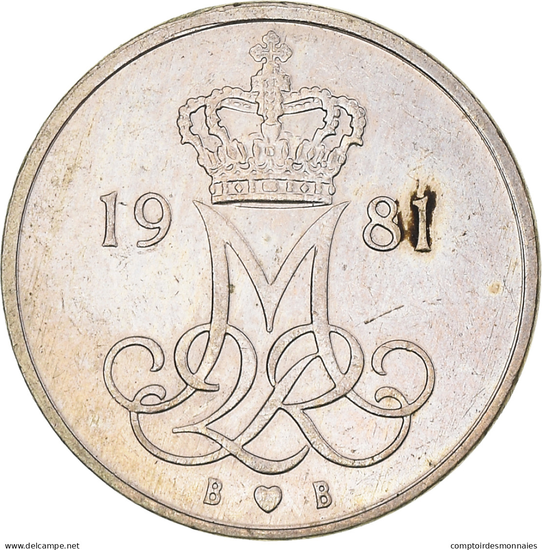 Monnaie, Danemark, Margrethe II, 10 Öre, 1981, Copenhagen, TTB, Cupro-nickel - Denemarken