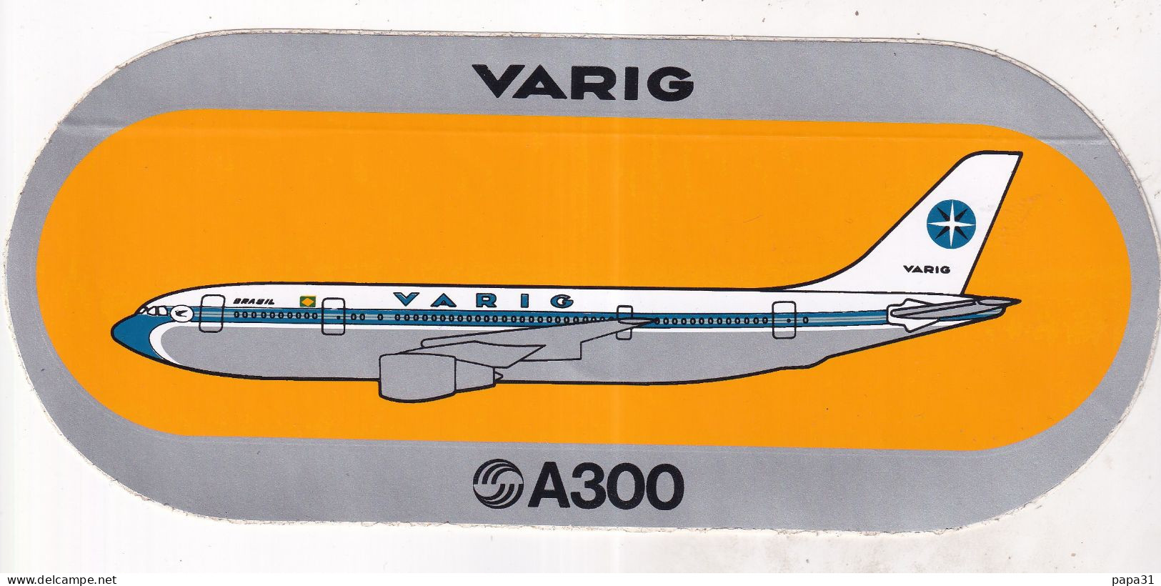 Autocollant Avion -  VARIG A300 - Stickers