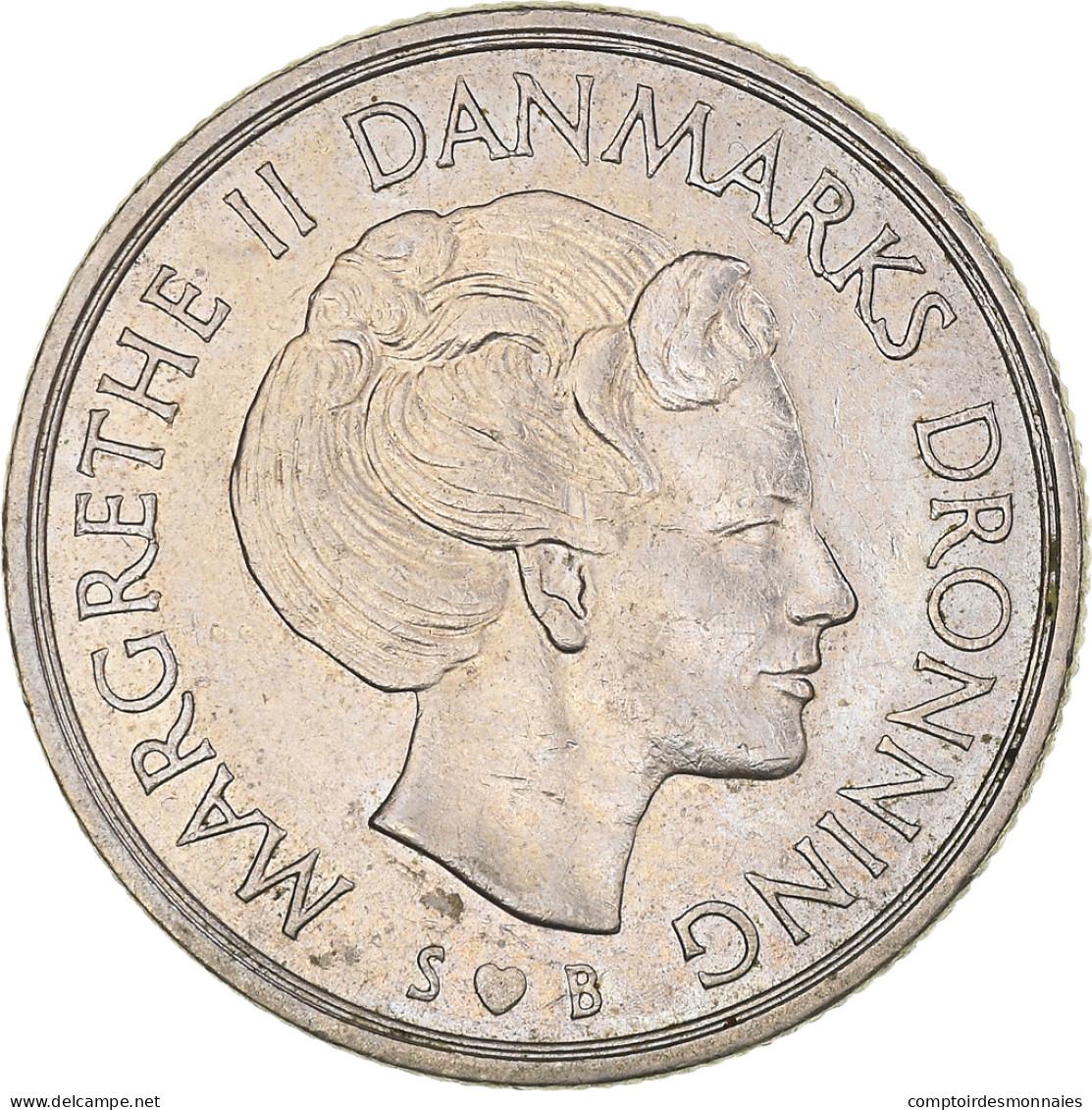 Monnaie, Danemark, Margrethe II, Krone, 1976, Copenhagen, TTB+, Cupro-nickel - Danemark