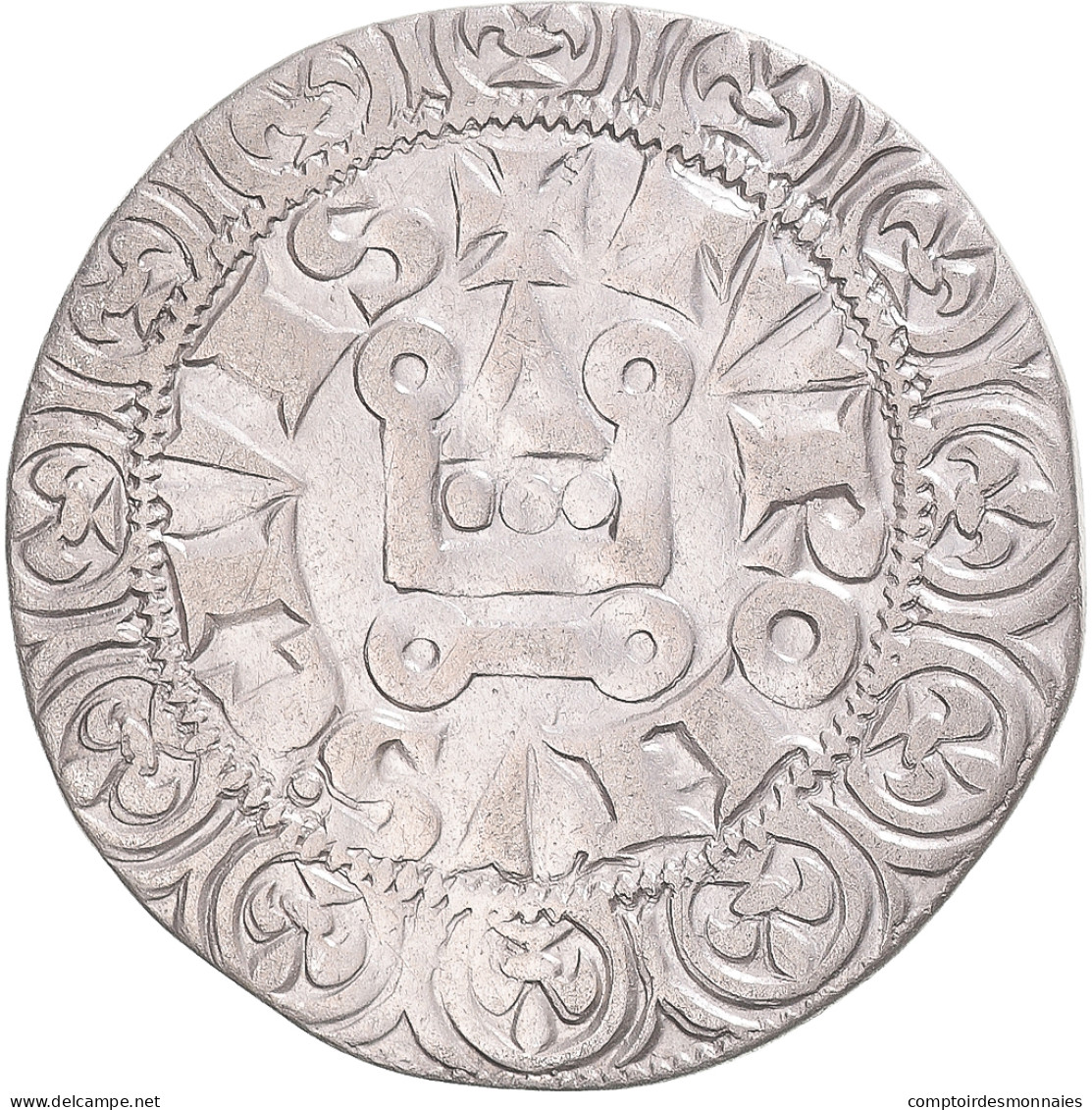 Monnaie, France, Philippe IV, Gros Tournois à L'O Rond, TTB, Argent - 1328-1350 Philippe VI Le Fortuné