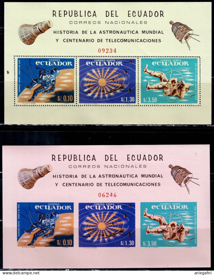 ECUADOR 1966 SPACE MI No BLOCK 16-17 MNH VF!! - Amérique Du Sud