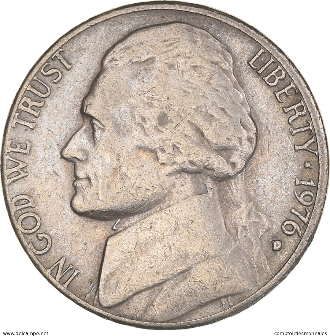 Monnaie, États-Unis, Jefferson Nickel, 5 Cents, 1976, U.S. Mint, Philadelphie - 1938-…: Jefferson