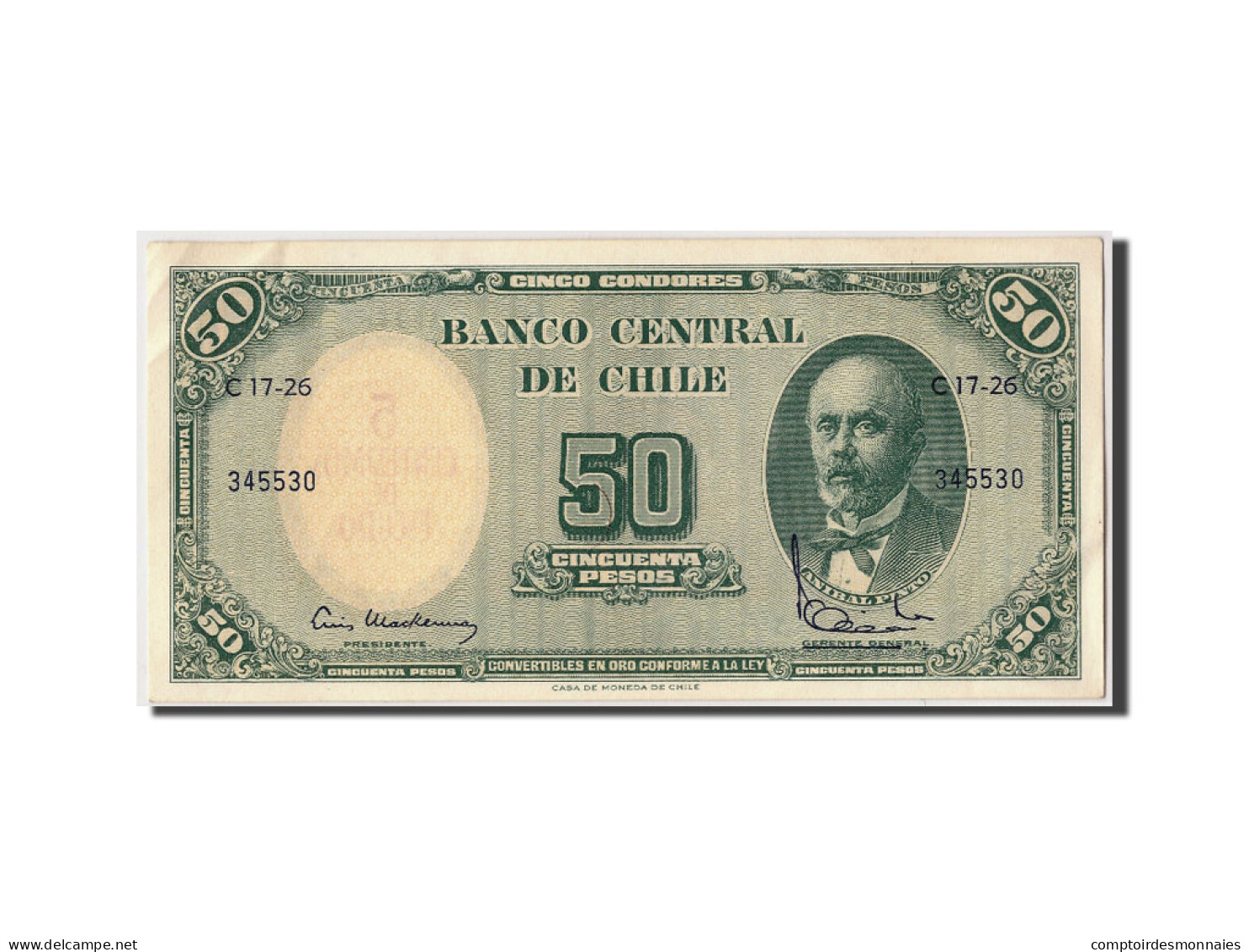 Billet, Chile, 5 Centesimos On 50 Pesos, SUP - Chili