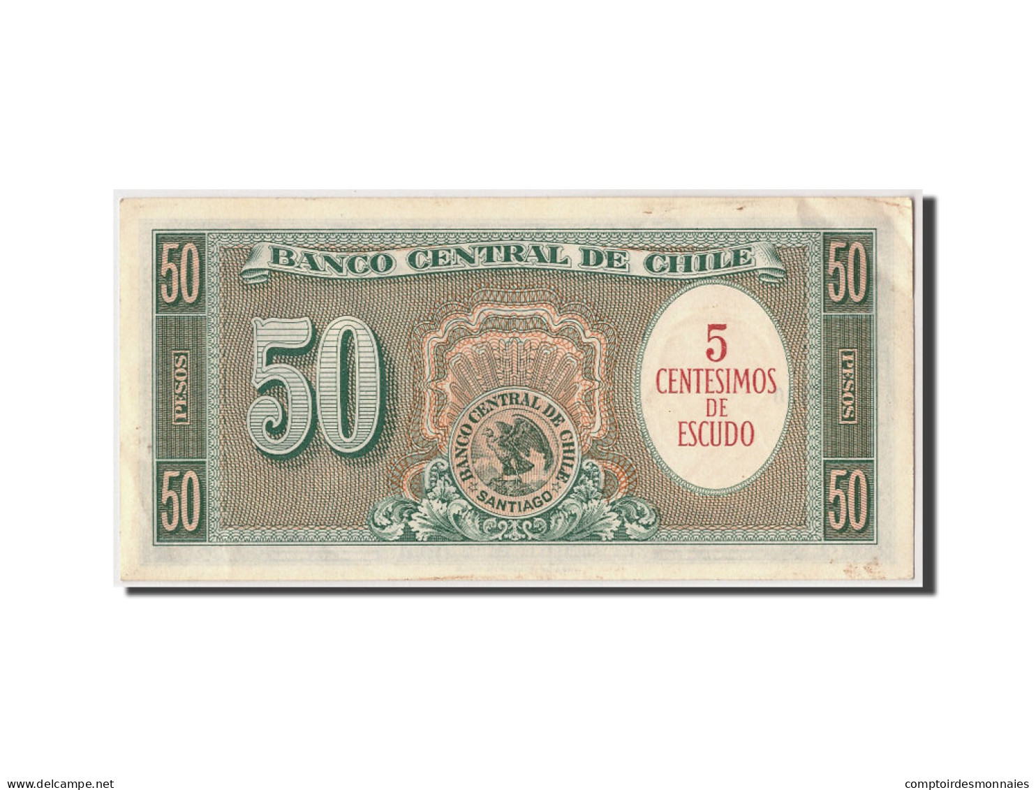 Billet, Chile, 5 Centesimos On 50 Pesos, SUP - Chili