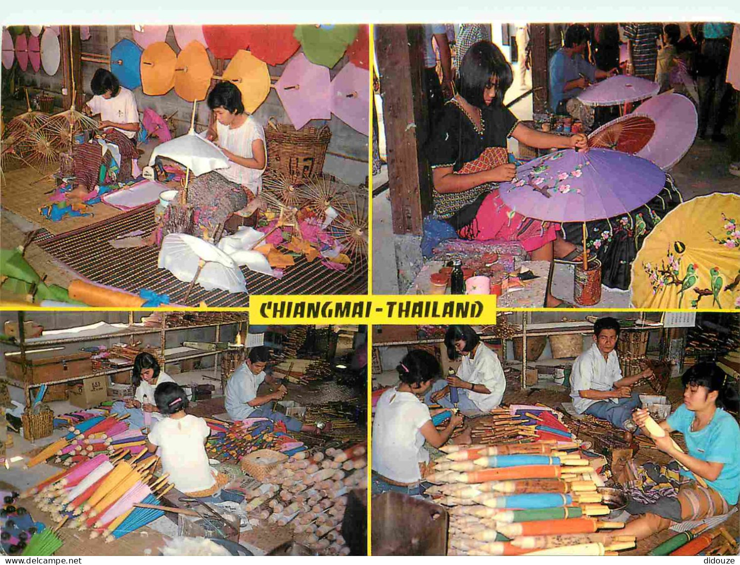 Thaïlande - Chiang Mai - Multivues - The Process Of Making Umbrella - Artisanat - Fabrication D'ombrelles - CPM - Carte  - Tailandia