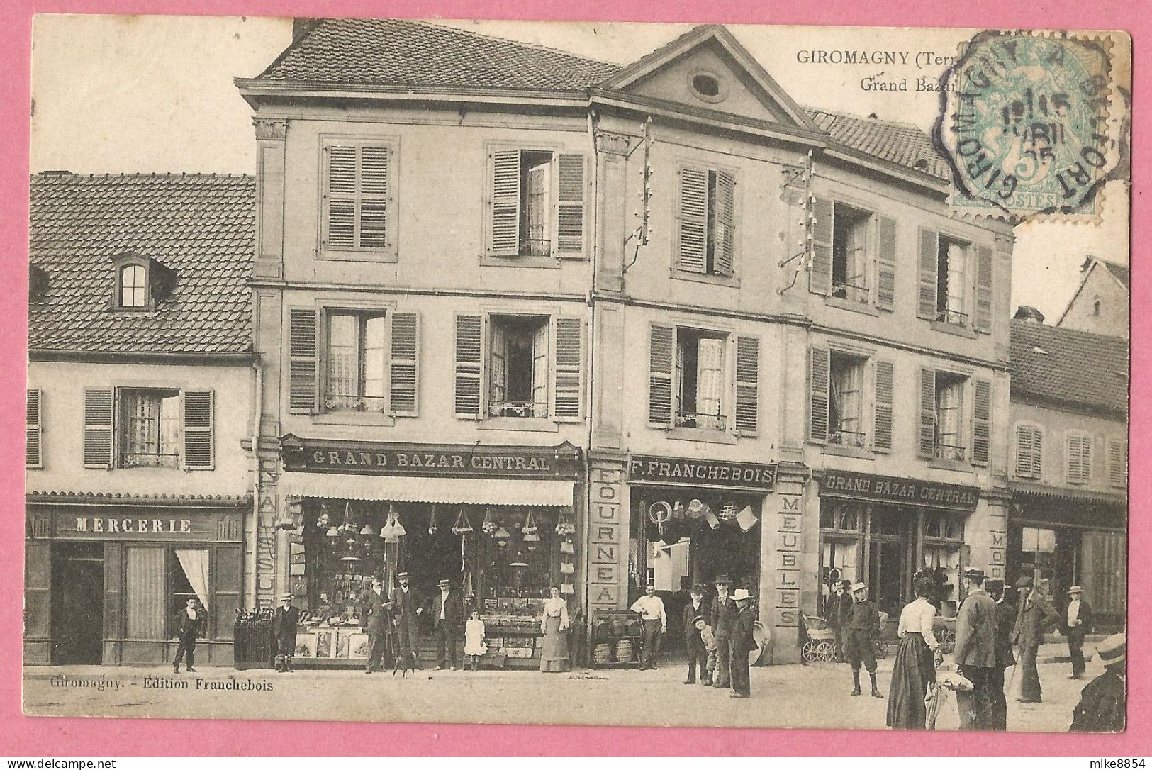 SAS1496   CPA  GIROMAGNY  (Territoire De Belfort)  GRAND BAZAR CENTRAL F. FRANCHEBOIS - MERCERIE +++ - Giromagny