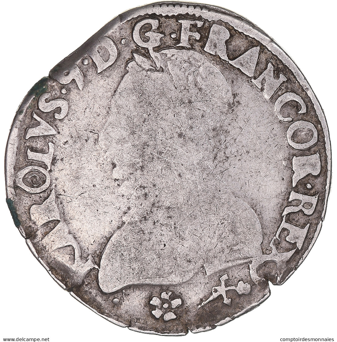 Monnaie, France, Charles IX, Teston Au Deux K Couronnés, 1575, Bayonne, TB - 1560-1574 Charles IX