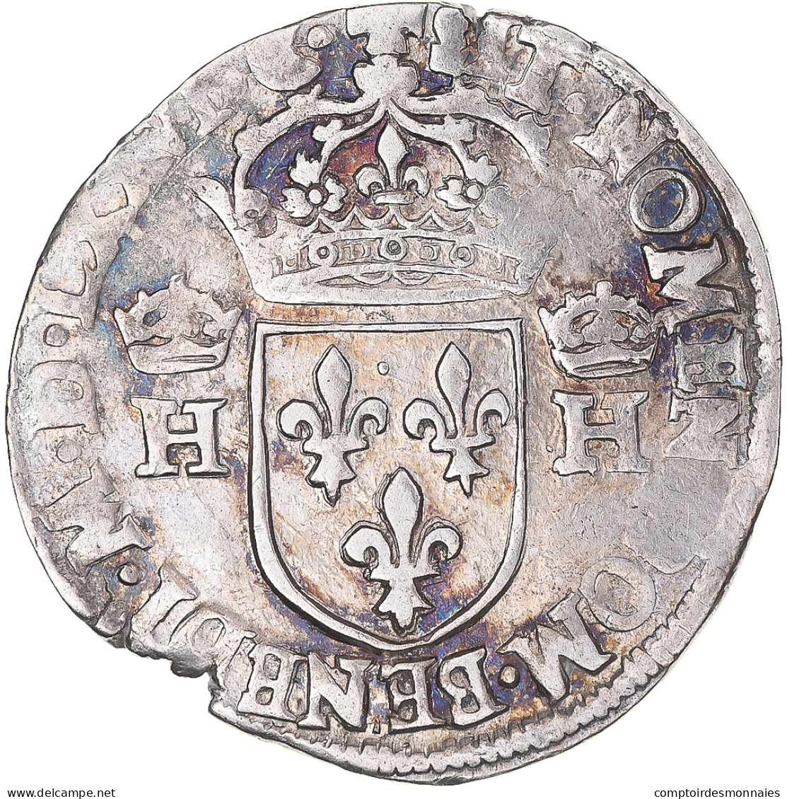 Monnaie, France, Henri III, Teston, 3e Type Au Col Fraisé, 1576, Toulouse, TTB - 1574-1589 Enrique III