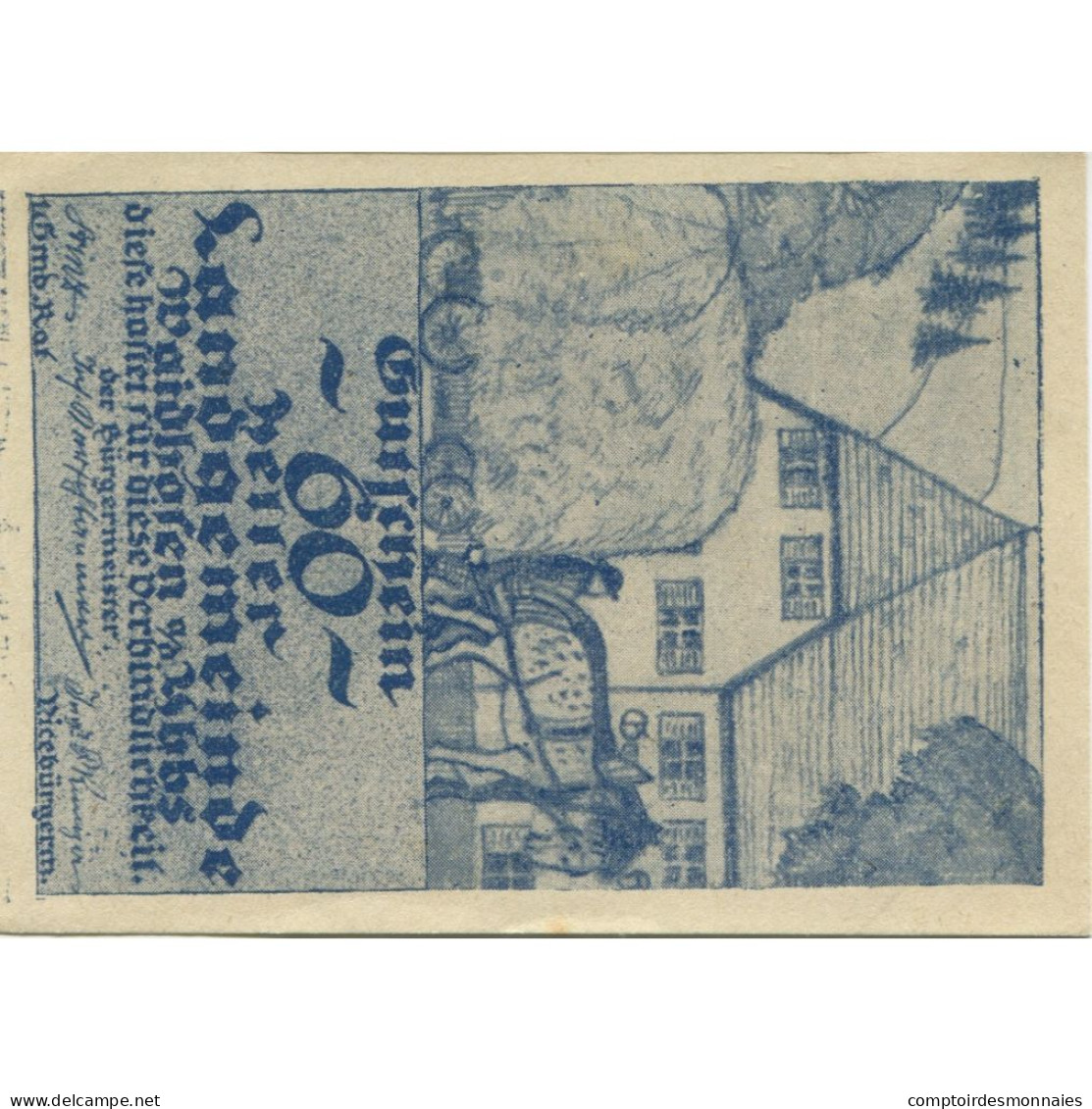 Billet, Autriche, Waidhofen, 60 Heller, Ferme 1920-12-31, SPL, Mehl:FS 1126a - Oesterreich