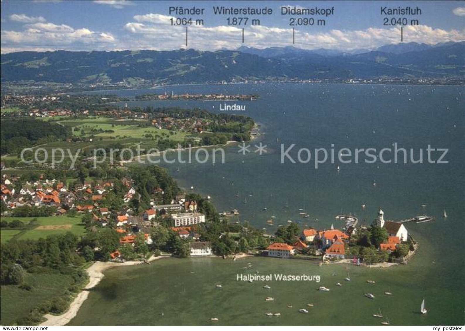 72480968 Wasserburg Bodensee Panorama Mit Lindau Fliegeraufnahme Wasserburg - Wasserburg A. Bodensee