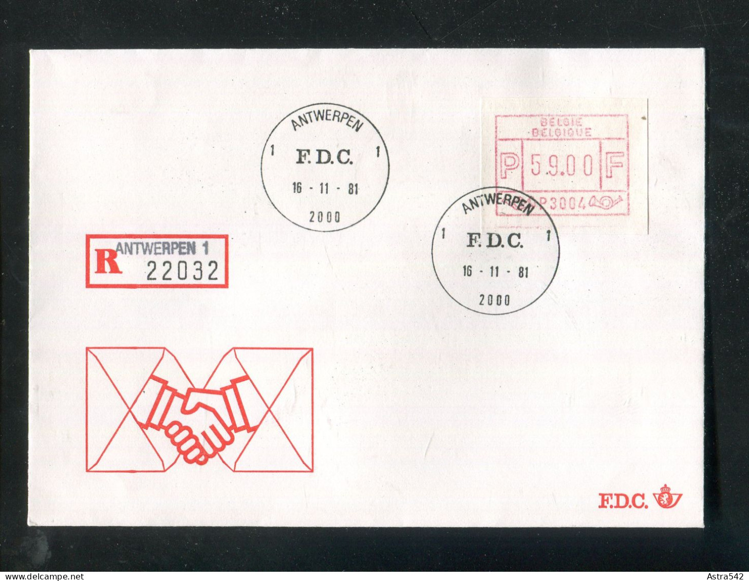 "BELGIEN" 1981, Automatenmarke Mi. 1 (3004) Auf 4 FDC (A0001) - Brieven En Documenten