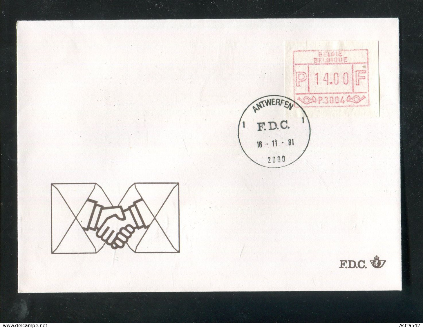 "BELGIEN" 1981, Automatenmarke Mi. 1 (3004) Auf 4 FDC (A0001) - Lettres & Documents