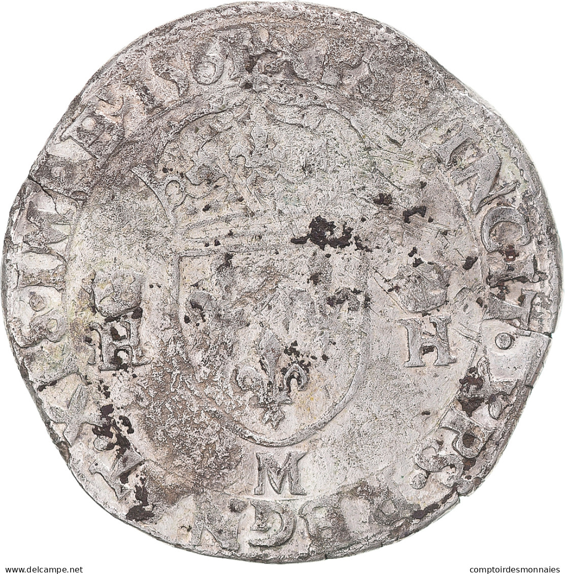 Monnaie, France, Henri II, Teston, 1561, Toulouse, B+, Argent, Gadoury:373D - 1547-1559 Henry II