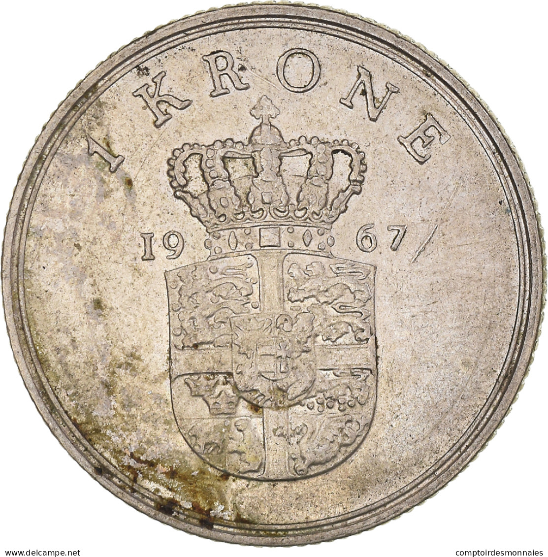Monnaie, Danemark, Frederik IX, Krone, 1967, Copenhagen, TTB, Cupro-nickel - Denmark