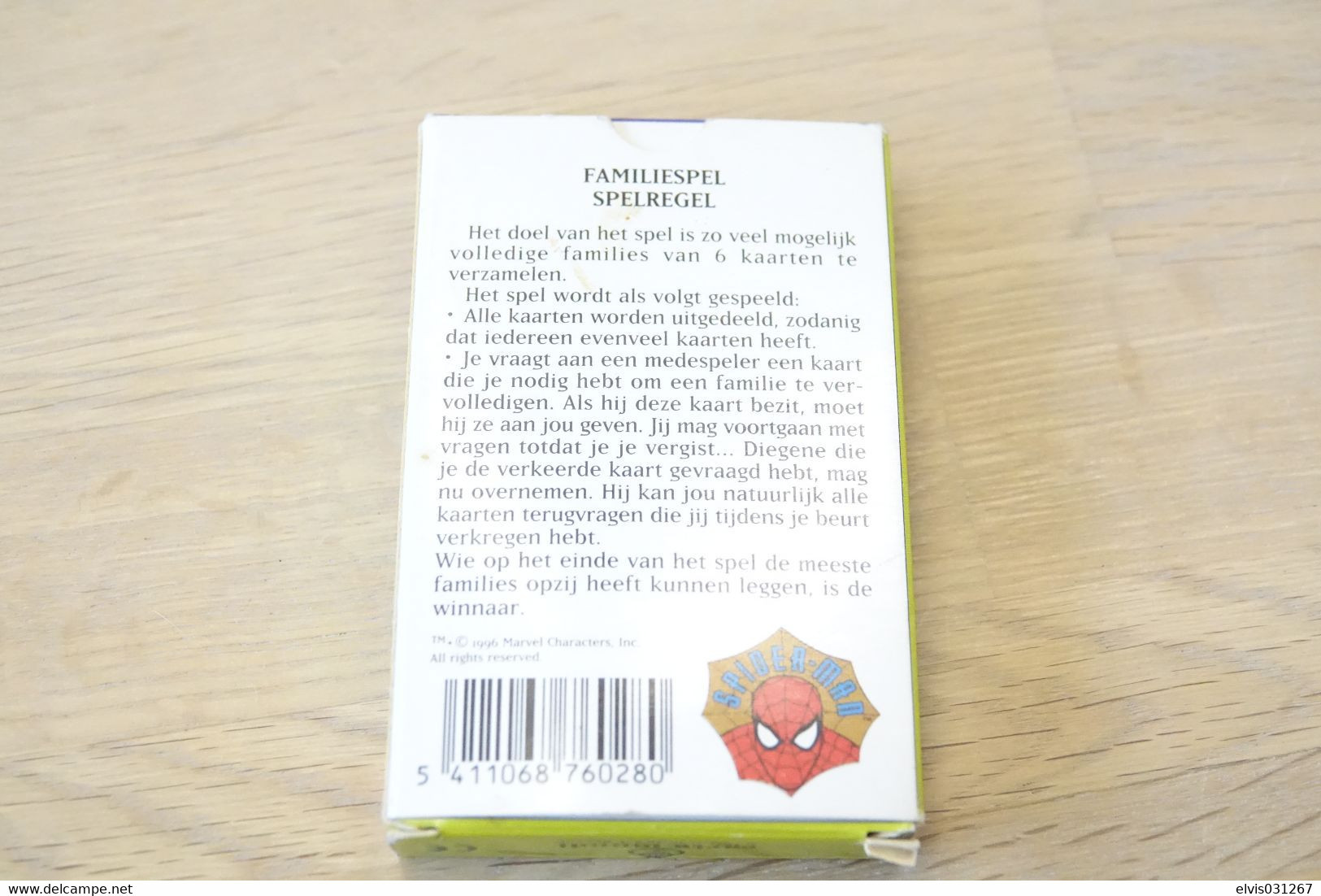 Speelkaarten - Kwartet, Familiespel Spider-man Spiderman 1996, Marvel Comics, Carta Mundi , *** - - Playing Cards (classic)