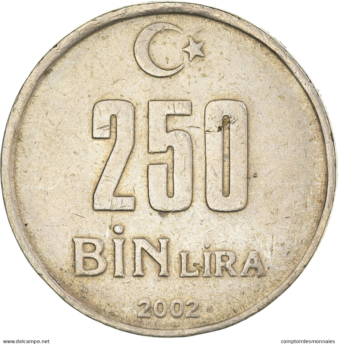 Monnaie, Turquie, 250000 Lira, 2002, Istanbul, TTB, Cuivre-Nickel-Zinc - Turkey