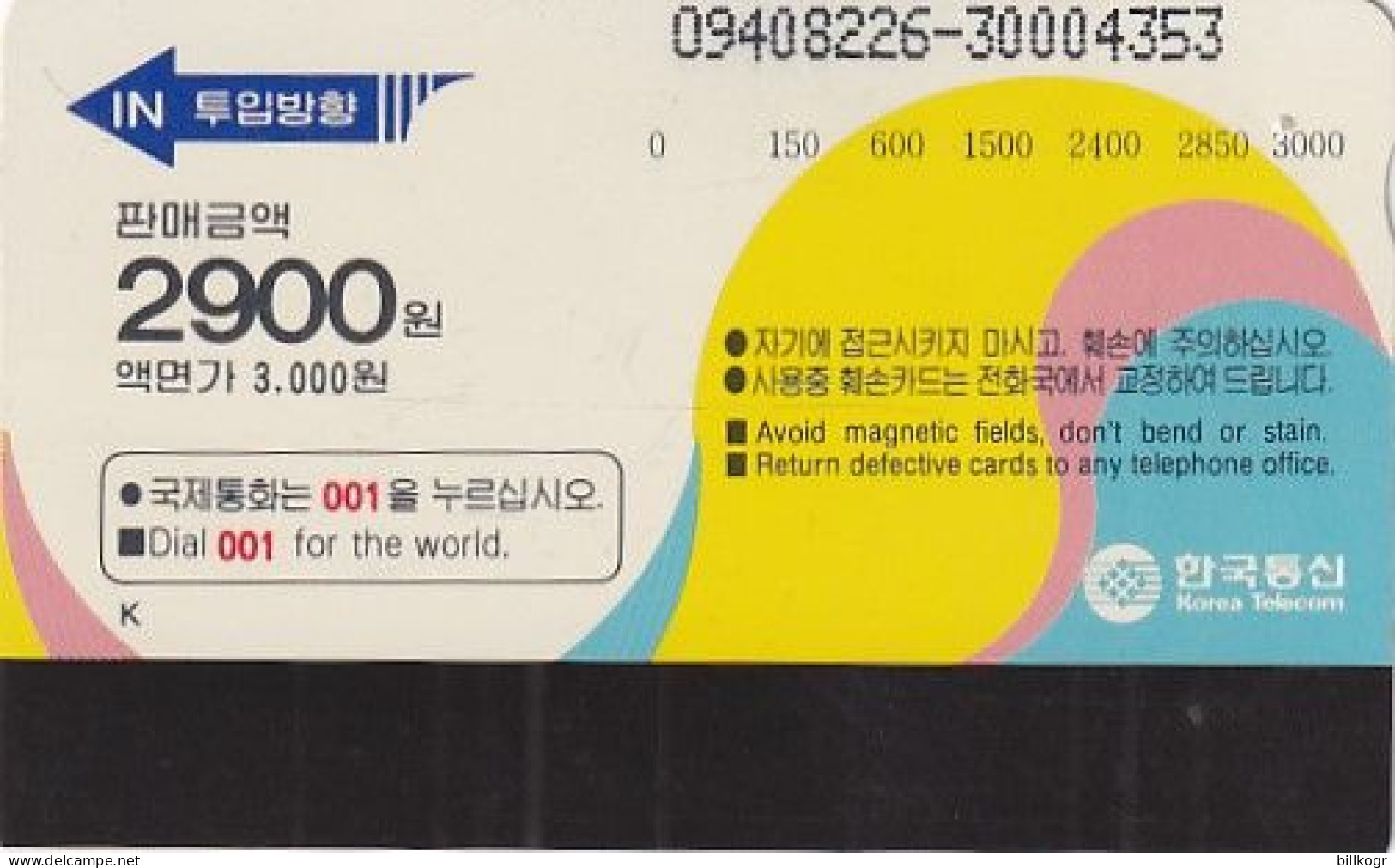 SOUTH KOREA - Junam Reservoir/Busan(W3000), 08/94, Used - Korea, South