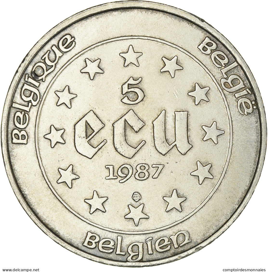 Monnaie, Belgique, 5 Ecu, 1987, SPL, Argent, KM:166 - Ecus