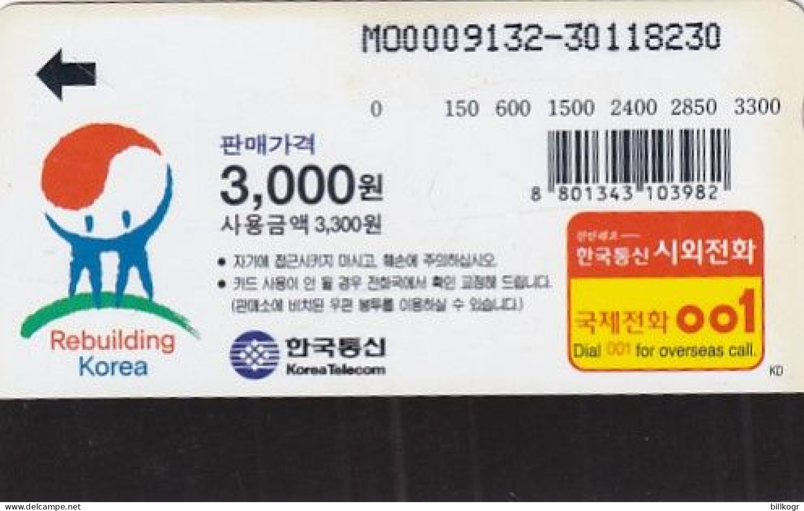 S. KOREA - Waterfalls(W3000), 09/00, Used - Corea Del Sur