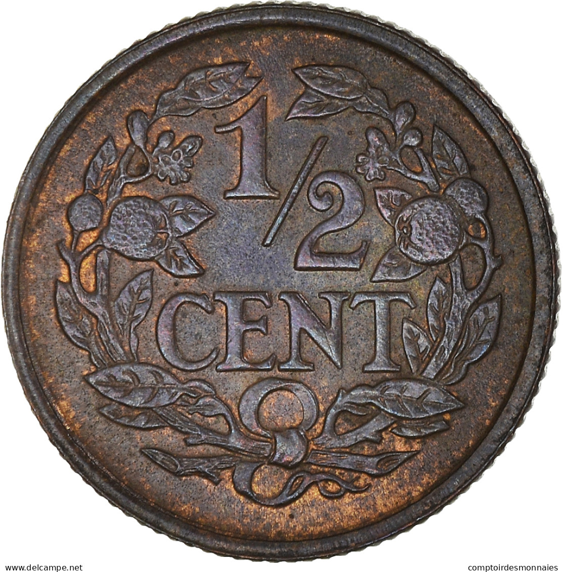 Monnaie, Pays-Bas, Wilhelmina I, 1/2 Cent, 1938, SUP+, Bronze, KM:138 - 0.5 Cent