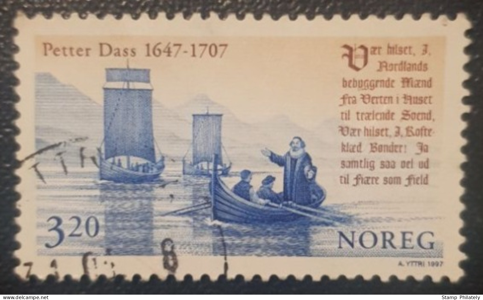 Norway 3.2Kr Stamp Peter Dass - Usati