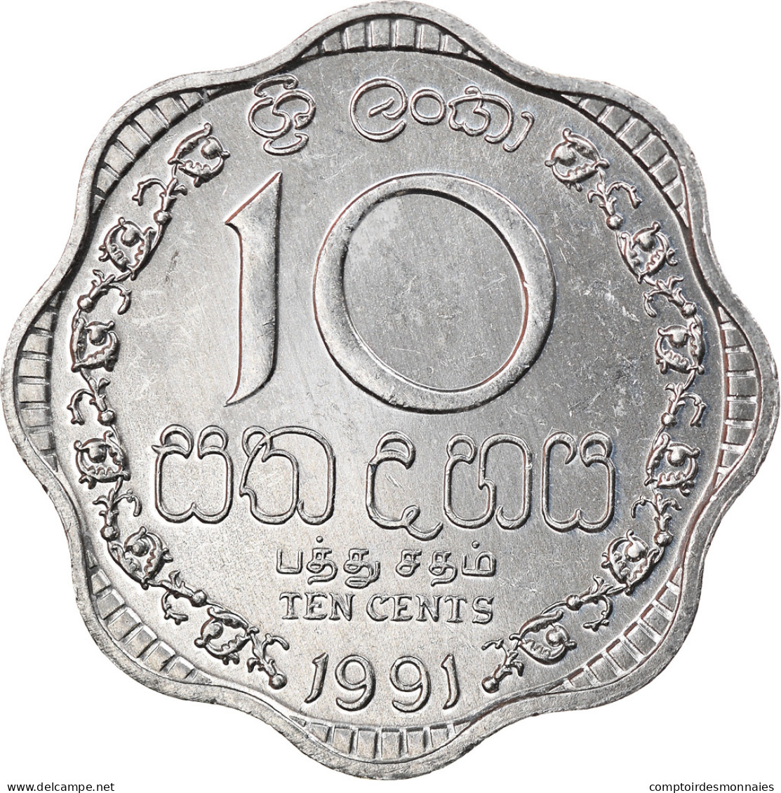 Monnaie, Sri Lanka, 10 Cents, 1991, SPL, Aluminium, KM:140a - Sri Lanka