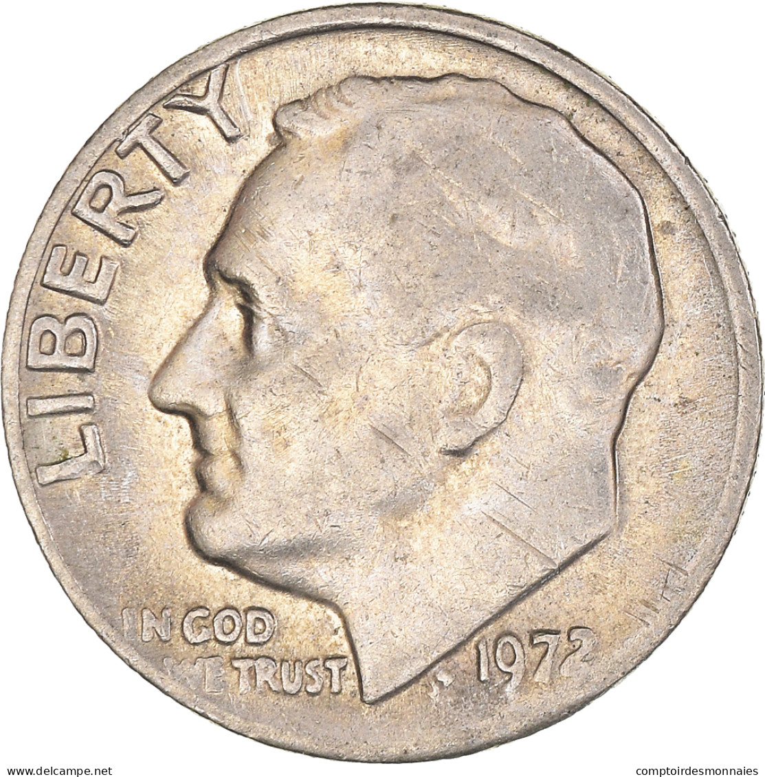 Monnaie, États-Unis, Roosevelt Dime, Dime, 1972, U.S. Mint, Philadelphie, TB - 1946-...: Roosevelt