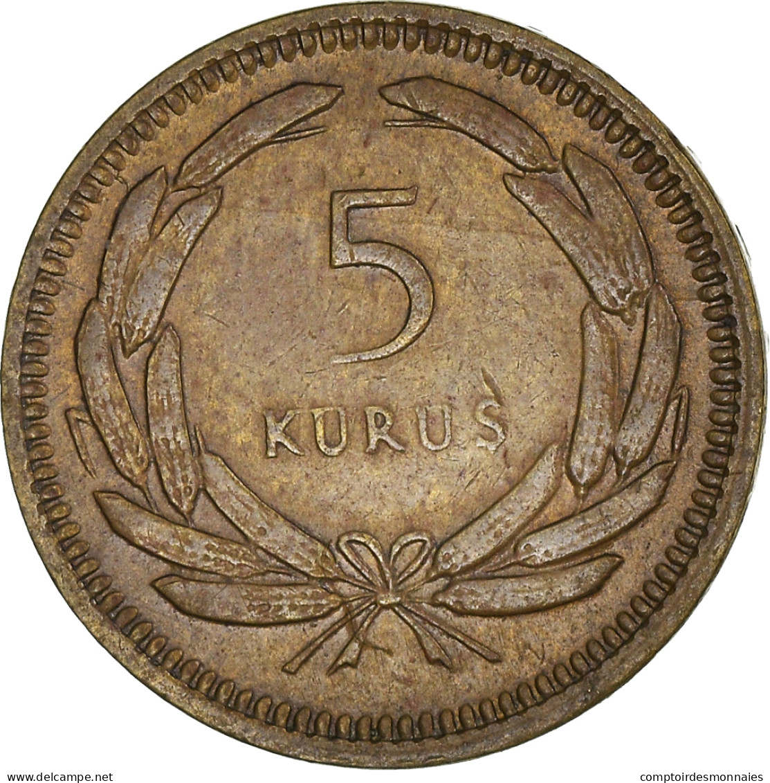 Monnaie, Turquie, 5 Kurus, 1950, TTB, Laiton, KM:887 - Turkey