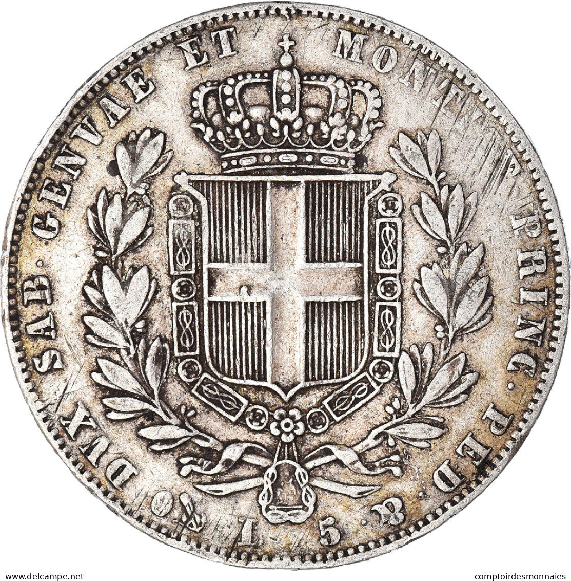 Monnaie, États Italiens, SARDINIA, Carlo Alberto, 5 Lire, 1842, Genoa, TB+ - Piamonte-Sardaigne-Savoie Italiana