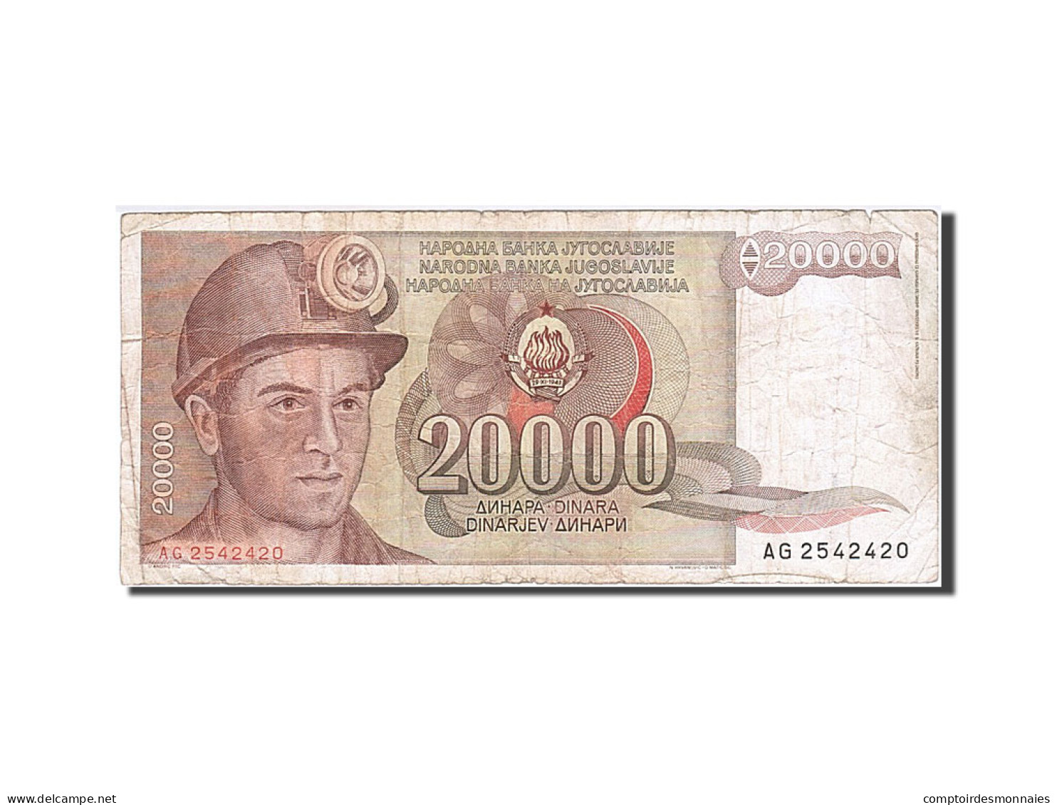Billet, Yougoslavie, 20,000 Dinara, 1987, 1987-05-01, TB - Yougoslavie