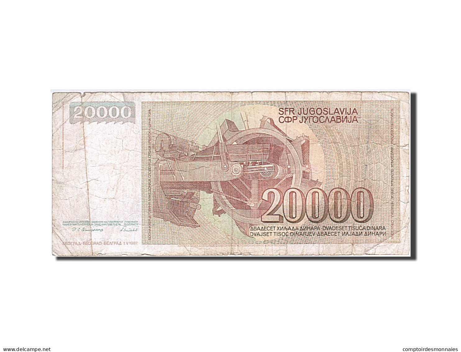 Billet, Yougoslavie, 20,000 Dinara, 1987, 1987-05-01, TB - Jugoslavia