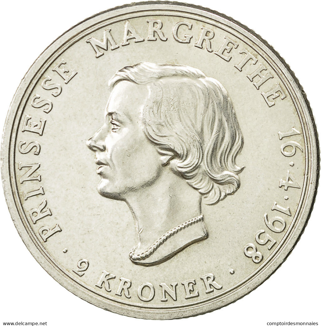 Monnaie, Danemark, Frederik IX, 2 Kroner, 1958, Copenhagen, SPL, Argent, KM:845 - Dänemark