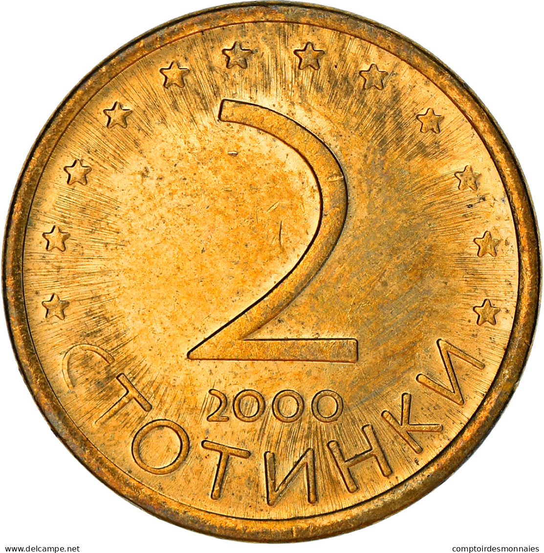 Monnaie, Bulgarie, 2 Stotinki, 2000, FDC, Aluminum-Bronze, KM:238 - Bulgarie