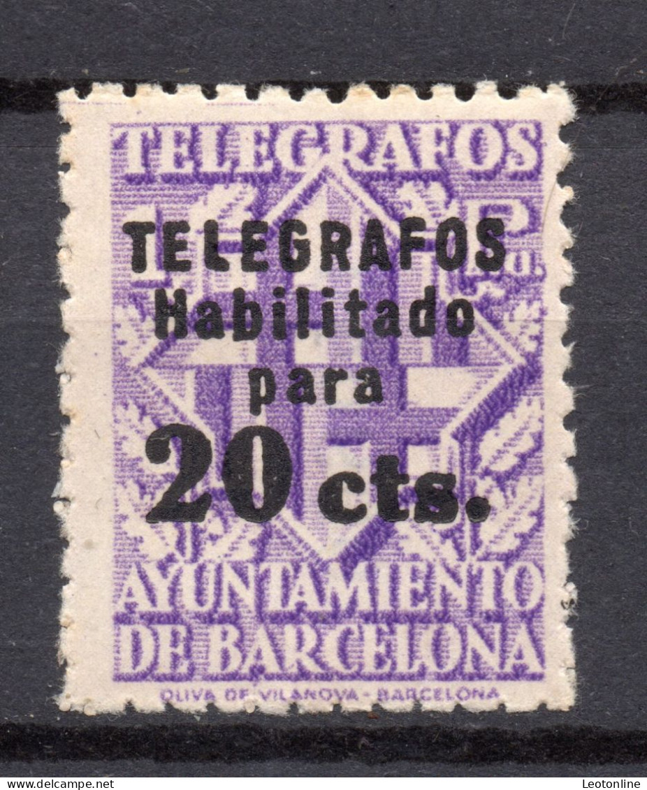 BARCELONA TELEGRAFOS 1942 - EDIFIL 19 - NUEVO SIN SEÑAL - MNH- 140€ - Barcelona