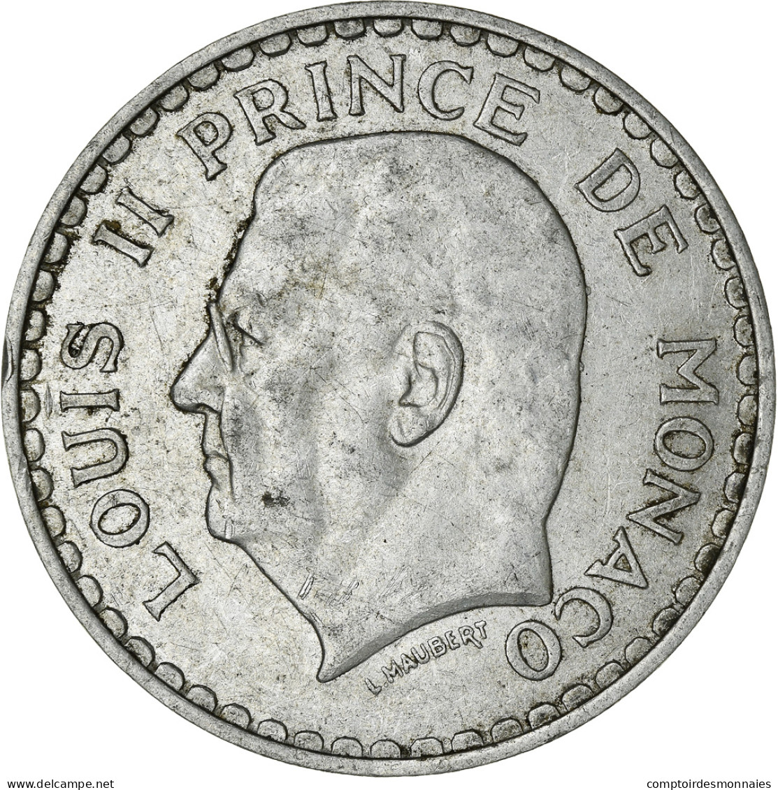 Monnaie, Monaco, Louis II, 5 Francs, 1945, TB+, Aluminium, KM:122 - 1922-1949 Louis II