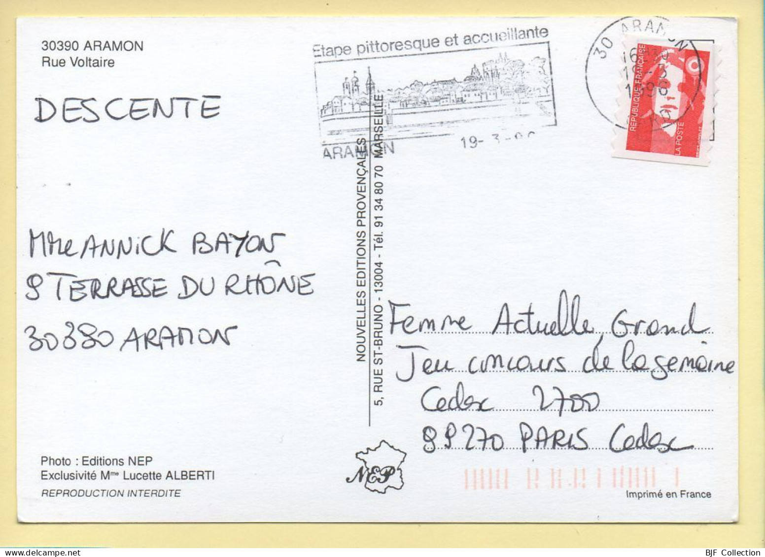 30. ARAMON – Rue Voltaire (voir Scan Recto/verso) - Aramon