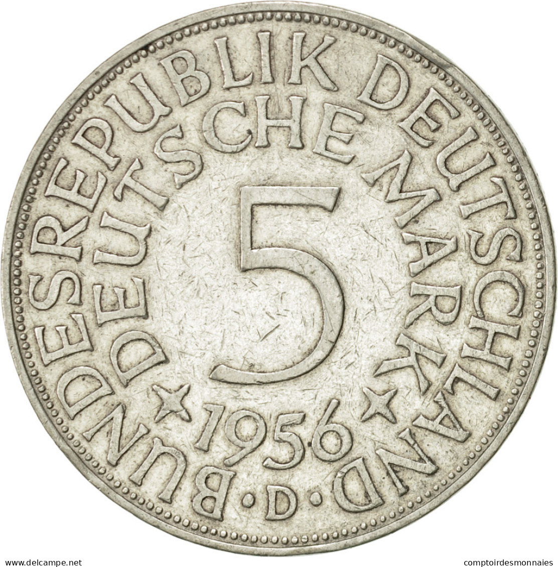 Monnaie, République Fédérale Allemande, 5 Mark, 1956, Munich, SUP, Argent - 5 Mark