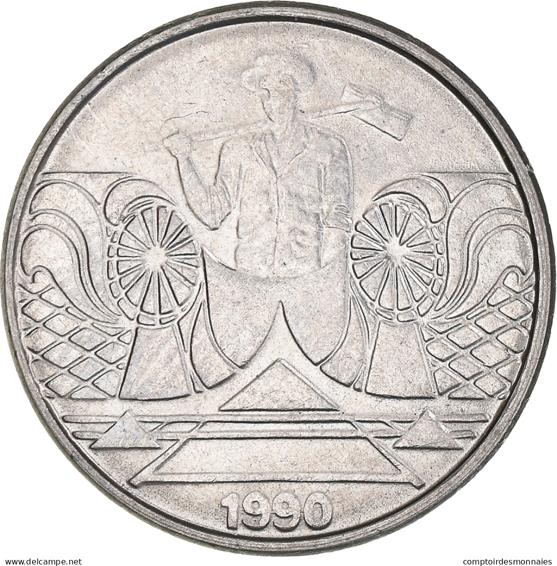 Monnaie, Brésil, 5 Cruzeiros, 1990, SUP, Acier Inoxydable, KM:618.1 - Brasile
