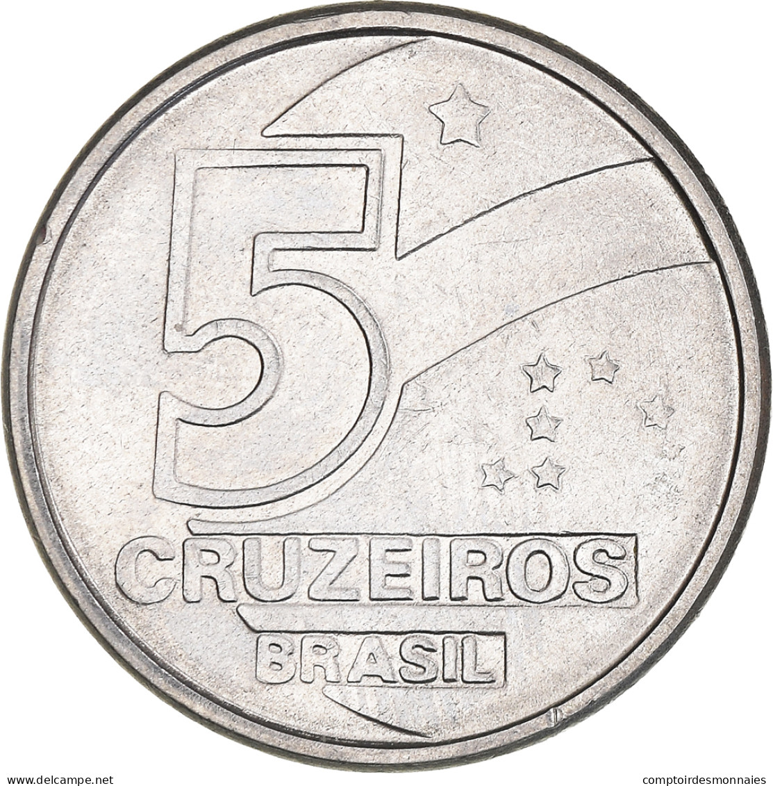 Monnaie, Brésil, 5 Cruzeiros, 1990, SUP, Acier Inoxydable, KM:618.1 - Brésil