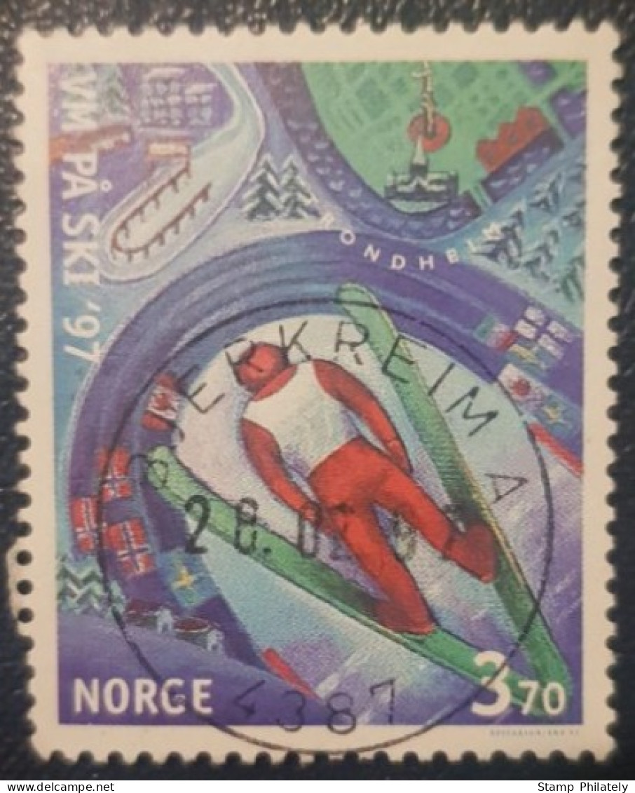 Norway Used Postmark Stamp Skiing 1997 - Usati