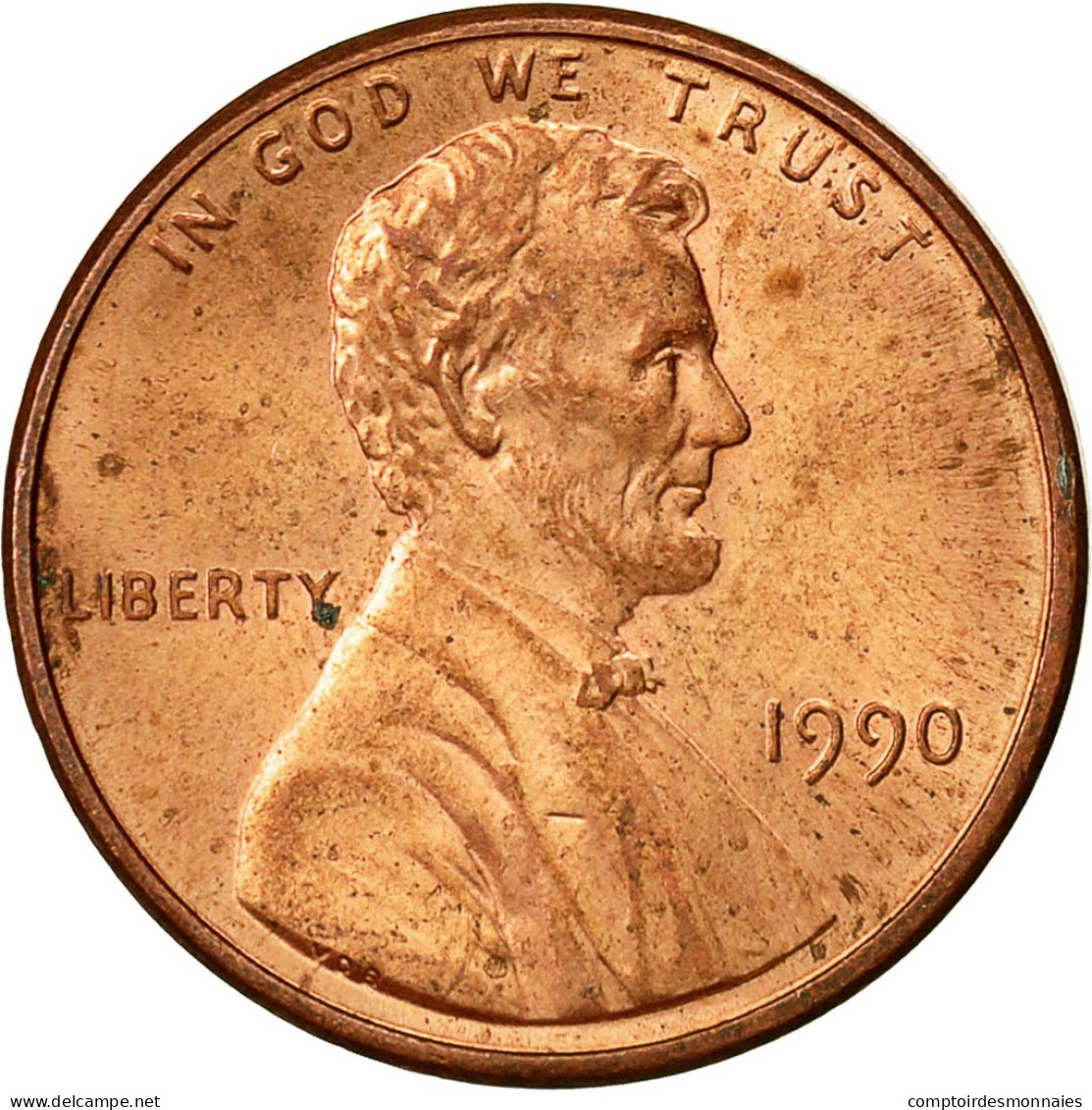 Monnaie, États-Unis, Lincoln Cent, Cent, 1990, U.S. Mint, Philadelphie, TTB - 1959-…: Lincoln, Memorial Reverse