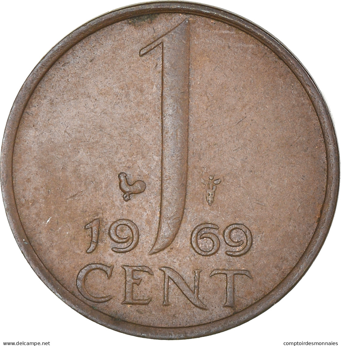 Monnaie, Pays-Bas, Juliana, Cent, 1969, SUP, Bronze, KM:180 - 1948-1980 : Juliana